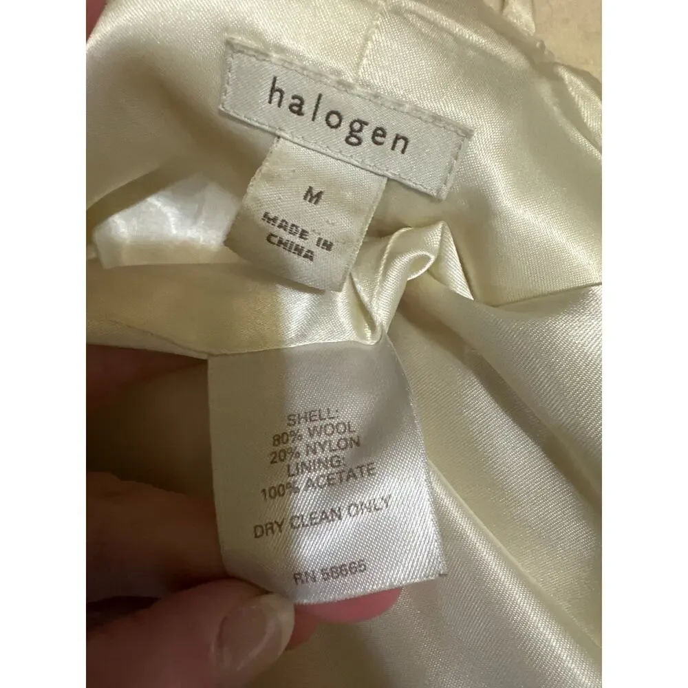 Retro Halogen fitted cream peacoat hoilday formal size medium